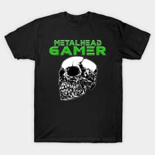 Metalhead Gamer Quarter Skull Green T-Shirt